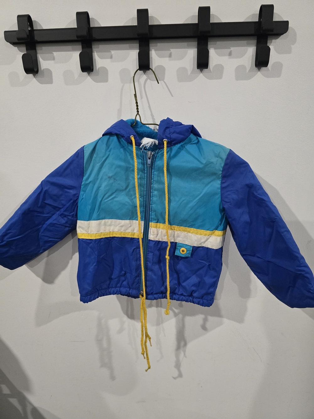 Vintage Colorblock Windbreaker Jacket in Teal & Royal Blue